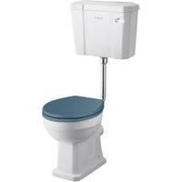 Bayswater Fitzroy Traditional Low Level Comfort Height Toilet Pan, Cistern & Stiffkey Blue Soft Close Seat