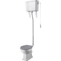 Bayswater Fitzroy Traditional High Level Toilet Pan, Cistern & Plummett Grey Soft Close Seat