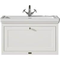 Bayswater Hartleigh Pointing White Traditional Wall Hung Vanity Unit & 1 Tap Hole Traditional Recessed Basin - 800mm