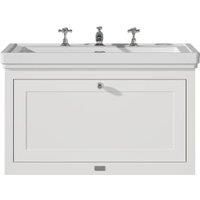 Bayswater Hartleigh Pointing White Traditional Wall Hung Vanity Unit & 3 Tap Hole Traditional Recessed Basin - 800mm