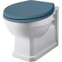 Bayswater Fitzroy Traditional Wall Hung Toilet Pan & Stiffkey Blue Soft Close Seat