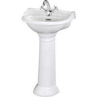 Bayswater Porchester Traditional 1 Tap Hole Basin with Full Pedestal - 500mm