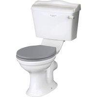 Bayswater Porchester Traditional Close Coupled Toilet Pan, Cistern & Plummett Grey Soft Close Seat