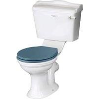 Bayswater Porchester Traditional Close Coupled Toilet Pan, Cistern & Stiffkey Blue Soft Close Seat