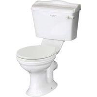 Bayswater Porchester Traditional Close Coupled Toilet Pan, Cistern & Pointing White Soft Close Seat