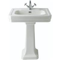 Bayswater Westcott Traditional 1 Tap Hole Basin with Full Pedestal - 640mm