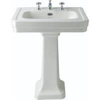 Bayswater Westcott Traditional 3 Tap Hole Basin with Full Pedestal - 640mm