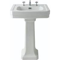 Bayswater Westcott Traditional 3 Tap Hole Basin with Full Pedestal - 540mm