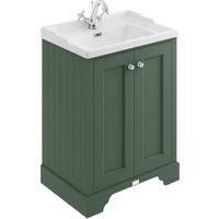 Bayswater Victrion Hunter Green Traditional Freestanding Vanity Unit & White Recessed Basin - 600mm
