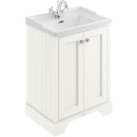 Bayswater Victrion Pointing White Traditional Freestanding Vanity Unit & White Recessed Basin - 600mm