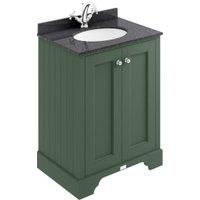 Bayswater Victrion Hunter Green Traditional Freestanding Vanity Unit & Black Marble Top Basin - 600mm