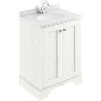 Bayswater Victrion Pointing White Traditional Freestanding Vanity Unit & White Marble Top Basin - 600mm