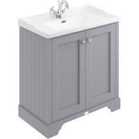 Bayswater Victrion Plummett Grey Traditional Freestanding Vanity Unit & White Recessed Basin - 800mm