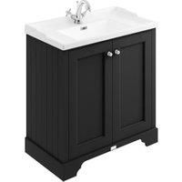 Bayswater Victrion Matt Black Traditional Freestanding Vanity Unit & White Recessed Basin - 800mm