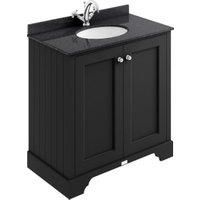 Bayswater Victrion Matt Black Traditional Freestanding Vanity Unit & Black Marble Top Basin - 800mm