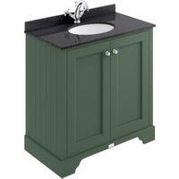 Bayswater Victrion Hunter Green Traditional Freestanding Vanity Unit & Black Marble Top Basin - 800mm