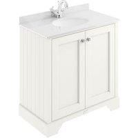 Bayswater Victrion Pointing White Traditional Freestanding Vanity Unit & White Marble Top Basin - 800mm