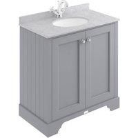 Bayswater Victrion Plummett Grey Traditional Freestanding Vanity Unit & Grey Marble Top Basin - 800mm
