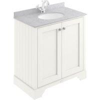 Bayswater Victrion Pointing White Traditional Freestanding Vanity Unit & Grey Marble Top Basin - 800mm