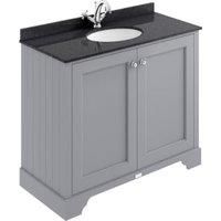 Bayswater Victrion Plummett Grey Traditional Freestanding Vanity Unit & Black Marble Top Basin - 1000mm