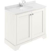 Bayswater Victrion Pointing White Traditional Freestanding Vanity Unit & White Marble Top Basin - 1000mm