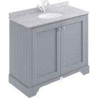Bayswater Victrion Plummett Grey Traditional Freestanding Vanity Unit & Grey Marble Top Basin - 1000mm