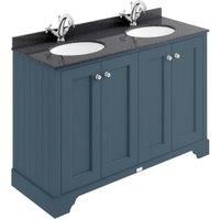 Bayswater Victrion Stiffkey Blue Traditional Freestanding Vanity Unit & Black Marble Top Basin - 1200mm