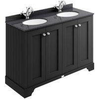 Bayswater Victrion Matt Black Traditional Freestanding Vanity Unit & Black Marble Top Basin - 1200mm