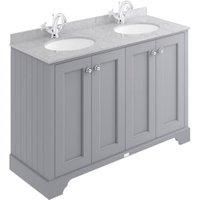 Bayswater Victrion Plummett Grey Traditional Freestanding Vanity Unit & Grey Marble Top Basin - 1200mm