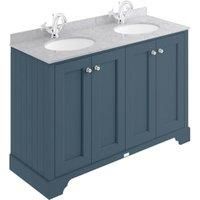 Bayswater Victrion Stiffkey Blue Traditional Freestanding Vanity Unit & Grey Marble Top Basin - 1200mm