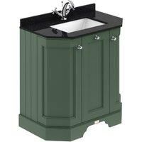 Bayswater Victrion Hunter Green Angled Traditional Freestanding Vanity Unit & Black Marble Top Basin - 750mm