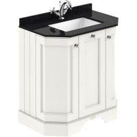 Bayswater Victrion Pointing White Angled Traditional Freestanding Vanity Unit & Black Marble Top Basin - 750mm