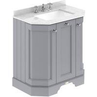 Bayswater Victrion Plummett Grey Angled Traditional Freestanding Vanity Unit & White Marble Top Basin - 750mm