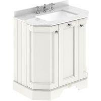 Bayswater Victrion Pointing White Angled Traditional Freestanding Vanity Unit & White Marble Top Basin - 750mm