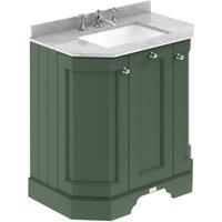 Bayswater Victrion Hunter Green Angled Traditional Freestanding Vanity Unit & Grey Marble Top Basin - 750mm