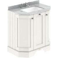 Bayswater Victrion Pointing White Angled Traditional Freestanding Vanity Unit & Grey Marble Top Basin - 750mm