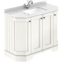 Bayswater Victrion Pointing White Angled Traditional Freestanding Vanity Unit & White Marble Top Basin - 1000mm