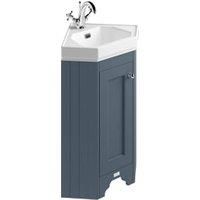 Bayswater Victrion Stiffkey Blue Corner Traditional Freestanding Vanity Unit & White Recessed Basin - 595mm