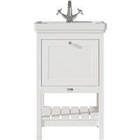 Bayswater Hartleigh Pointing White Traditional Freestanding Vanity Unit & 1 Tap Hole White Recessed Basin - 500mm