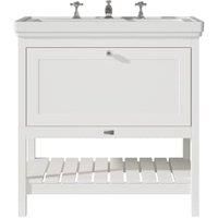 Bayswater Hartleigh Pointing White Traditional Freestanding Vanity Unit & 3 Tap Hole Traditional Recessed Basin - 800mm