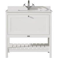 Bayswater Hartleigh Pointing White Traditional Freestanding Vanity Unit & 1 Tap Hole White Marble Top Basin - 800mm
