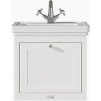 Bayswater Hartleigh Pointing White Traditional Wall HUng Vanity Unit & 1 Tap Hole White Recessed Basin - 500mm