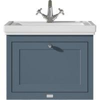 Bayswater Hartleigh Stiffkey Blue Traditional Wall Hung Vanity Unit & 1 Tap Hole Traditional Recessed Basin - 600mm