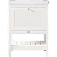 Bayswater Hartleigh Pointing White Traditional Freestanding Vanity Unit & 1 Tap Hole Modern Recessed Basin - 600mm