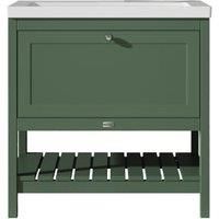 Bayswater Hartleigh Hunter Green Traditional Freestanding Vanity Unit & 1 Tap Hole Modern Recessed Basin - 800mm