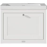 Bayswater Hartleigh Pointing White Traditional Wall Hung Vanity Unit & 1 Tap Hole Modern Recessed Basin - 600mm