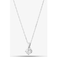 T.H.Baker Women's 9ct White Gold Laboratory-Grown 0.50ct Brilliant Cut Diamond Necklace LGP3119-50AN (WG) in Silver | Size: 19 inches