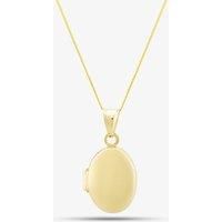 T.H.Baker Women's 9ct Yellow Gold Plain Oval Locket Necklace 1.65.3043 | Size: Standard