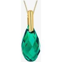 9ct Yellow Gold Green Crystal Dropper Necklace 1.68.7120