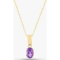 T.H.Baker Women's 9ct Yellow Gold Oval Cut Amethyst Necklace OJS0006P-AM 9KY in Purple | Size: Standard